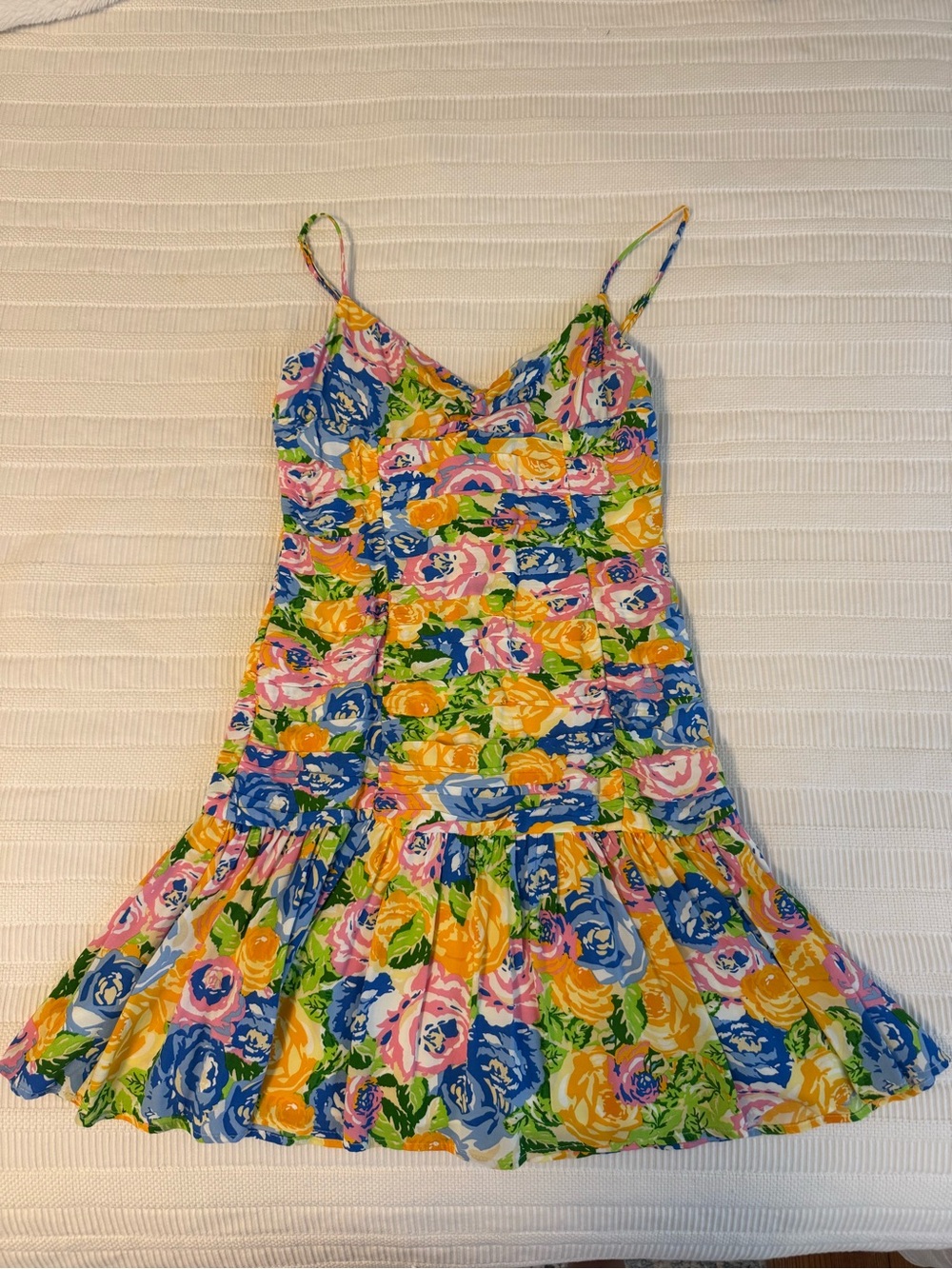 Zara Multicolor Floral Sundress in Blue, Pink & Yellow